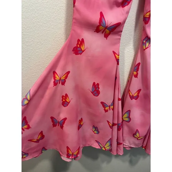 Sugar Thrillz Pink Butterfly Print Flare Pants - Image 6