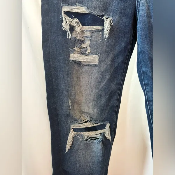 American Eagle Jeans Next Level Stretch High Rise Distressed Dark Wash Denim 8Rg - Image 2