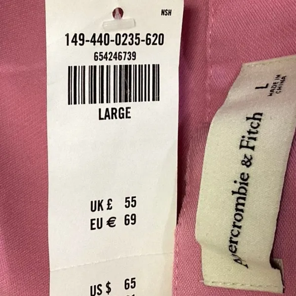 NEW Abercrombie & Fitch Pink High Waist Wide Leg Pleated Zipper Bermuda Shorts L - Image 4