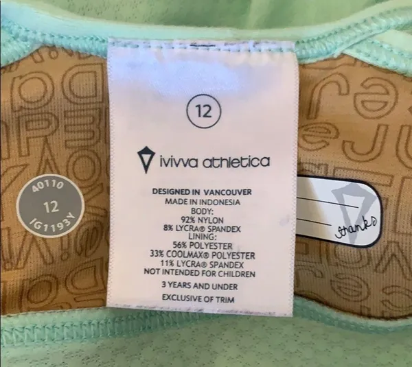 nwot Ivivva lululemon mint tank top size 12! - Image 2