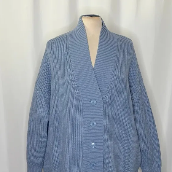 Revolve WEWOREWHAT Oversized‎ Cardigan Sweater Chunky Knit Storm One Size - Image 3