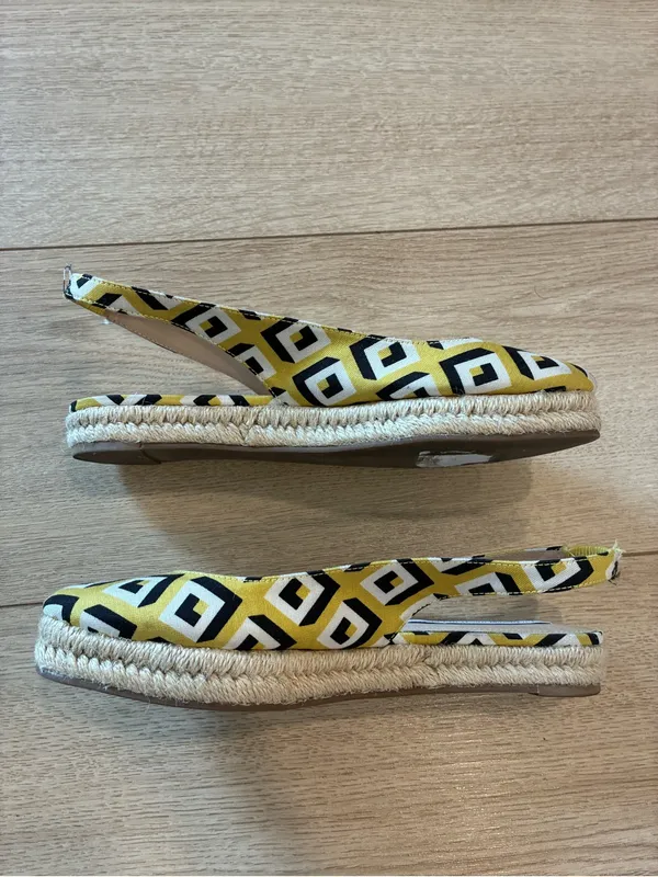 Diane Von Furstenberg Women’s Slingback Flat Espadrilles Yellow Size 7 - Image 3