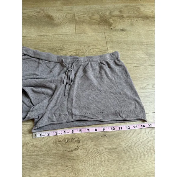 Barefoot Dreams CozyChic Ultra Lite Taupe Knit Shorts Womens loungewear Size L - Image 8