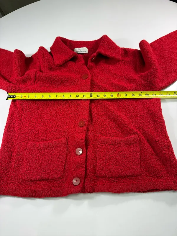 Knitworks Women's Red Button Front Sweater Size L - Image 4