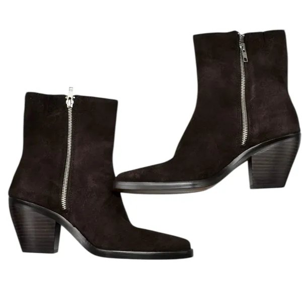 NWOB Madewell The Idris Side Zip Ankle Boot Coffee Bean Suede Leather Size 8 - Image 2