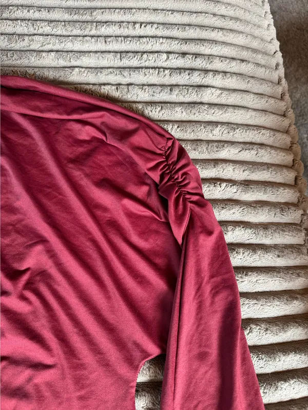 Maroon Zara dropped shoulder long sleeve - Image 3
