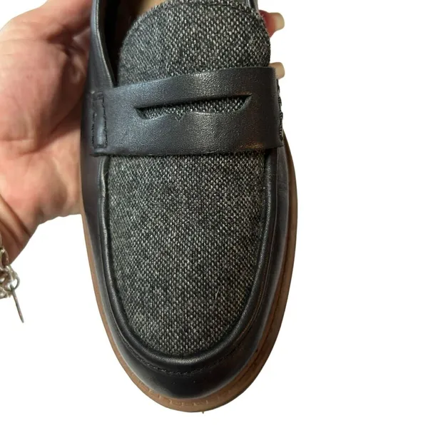 Clarks Women’s Raisie Eletta Loafer Black Leather Tweed 10 Soft Cushion - Image 9