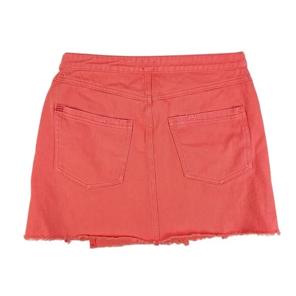 Urban Outfitters‎ BDG Coral Pink Foldover Cutoff Denim Jean Skirt Size Small - Image 2