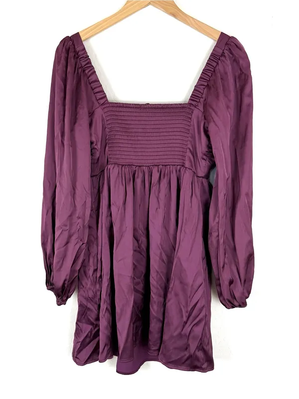 Abercrombie Emerson Satin dress in Wine - Image 5
