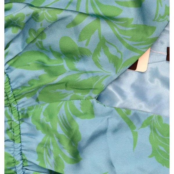 Adrianna By Adrianna Papell Neck Floral-Print Smocked-Waist Dress Blue / Green 8 - Image 6