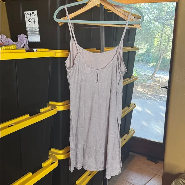NIP Victoria’s Secret Taupe Ribbed Slip Dress Mini Chemise Size Large - Image 5