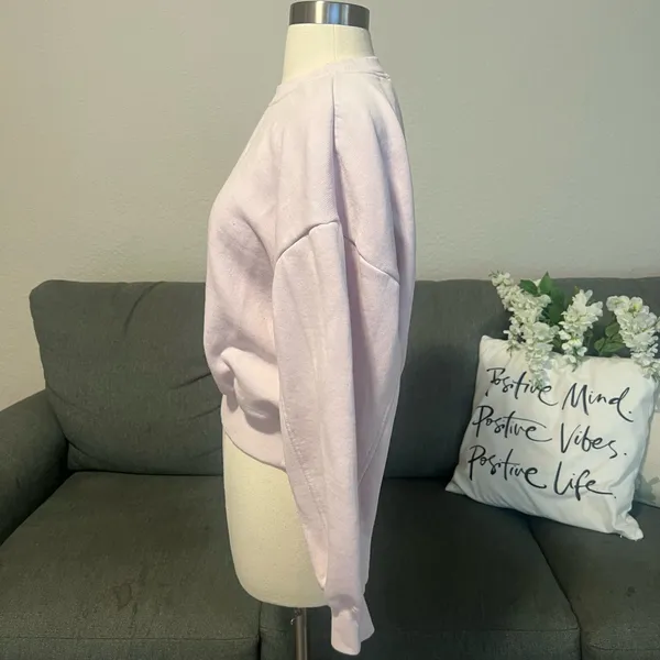 Zara Pale Pink Semi Cropped Sweatshirt - Image 4