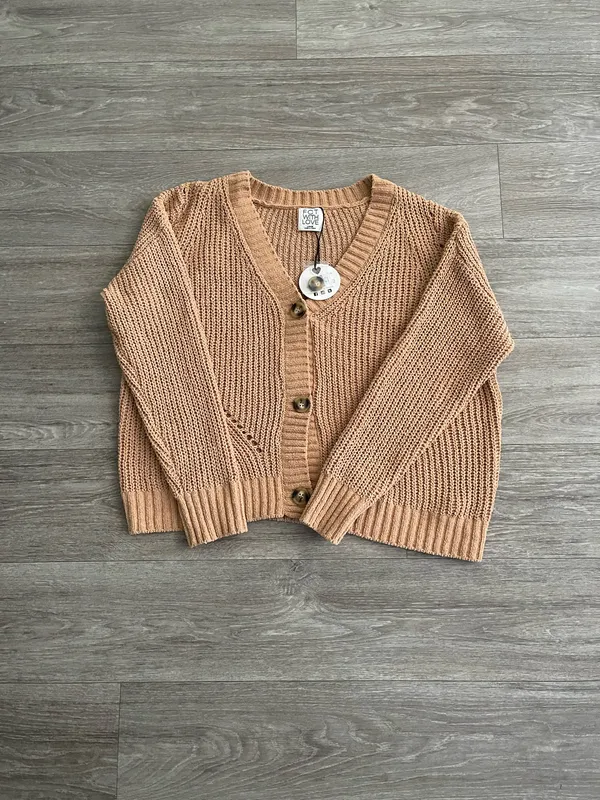 Francesca’s Mckayla short tan cardigan - large - Image 3