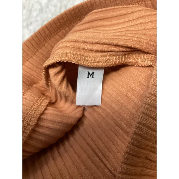 Billabong Essentials Women Ribbed Wide Leg Pants Orange Terracotta Medium M NWOT - Image 5