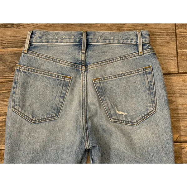 Frame Le Original High Rise Straight Leg Distressed Frayed Hem Jeans‎ Size 24x27 - Image 10