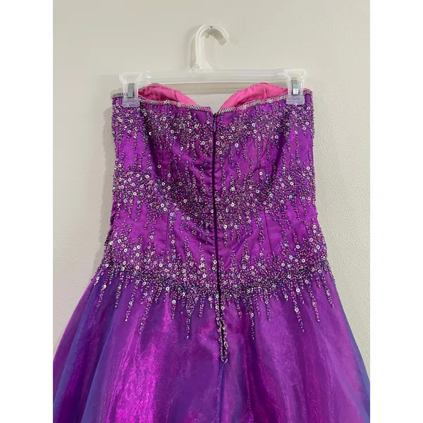 Previous Formals Blue‎ Prom Dress A Line Formal Gown Size 4 Princess - Image 5