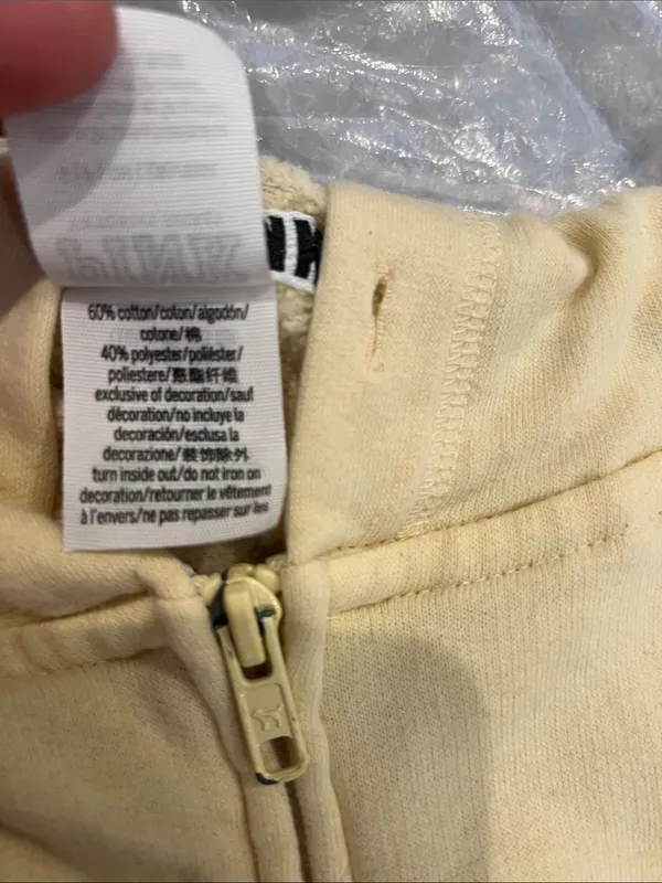 PINK Victoria's Secret Pale Yellow Zip-Up Hoodie size small. - Image 7