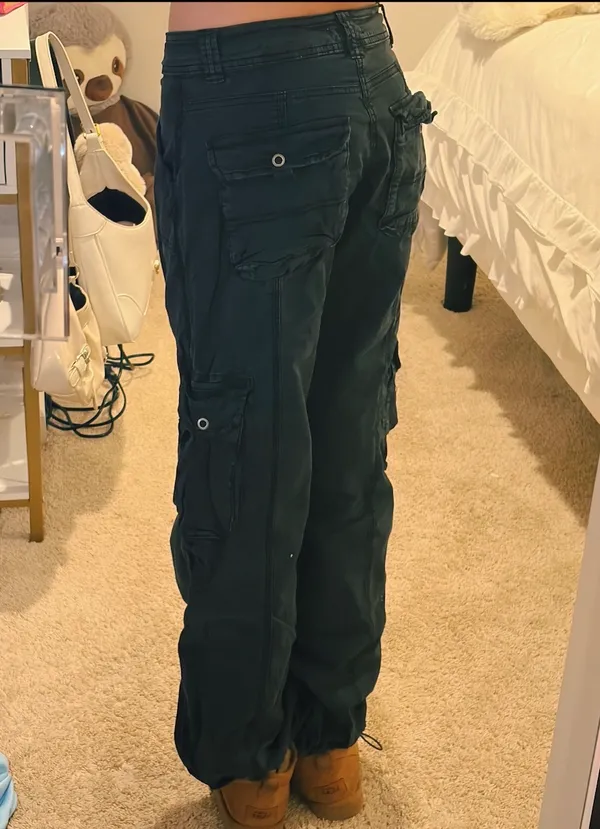 Black Garage Cargo Pants Low-Rise - Image 3