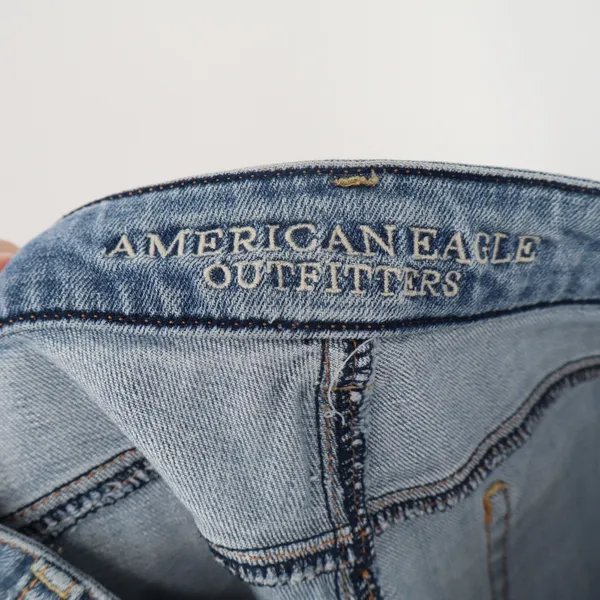 American Eagle Outfitters Jeans Womens 8 Blue Denim Cotton Distressed Skinny Leg - Image 3