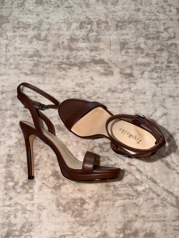 Brown Ankle Strap Heels Size 6 - Image 3