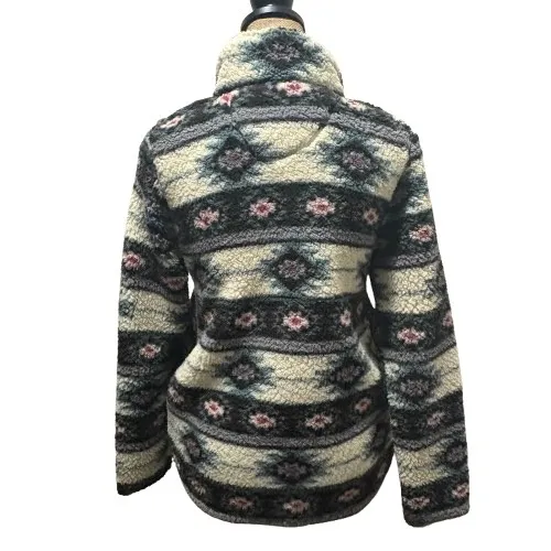 Roper Southwestern Print Fleece Quarter Zip Pullover Cowgirl Chic Womens Size XS - Image 3
