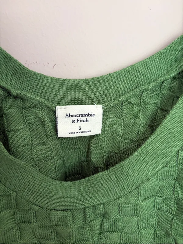 Abercrombie & Fitch Green Textured Tank Top Small - Image 4