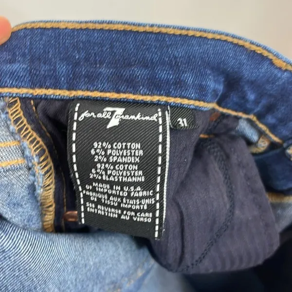 7 For All Mankind Blue The Ankle Skinny Jeans with Distressed Detail size 31 - Image 14