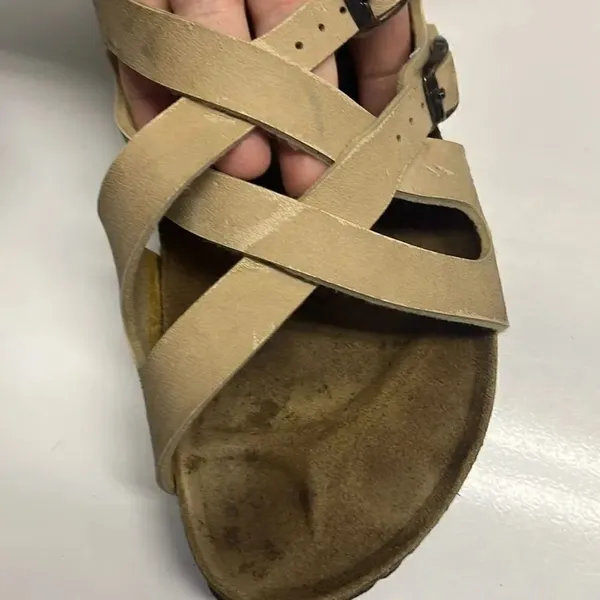 Birkenstock Size 39 Tan Calais Cork Footbed Sandal (Left foot only) Unisex - Image 11