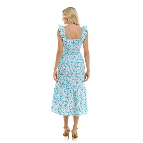 Draper James Square Neck Ruffle Strap Midi Dress‎ Size M - Image 2