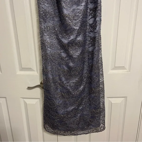 Jovani Purple & Gold Embellished Strapless Dress - Image 3