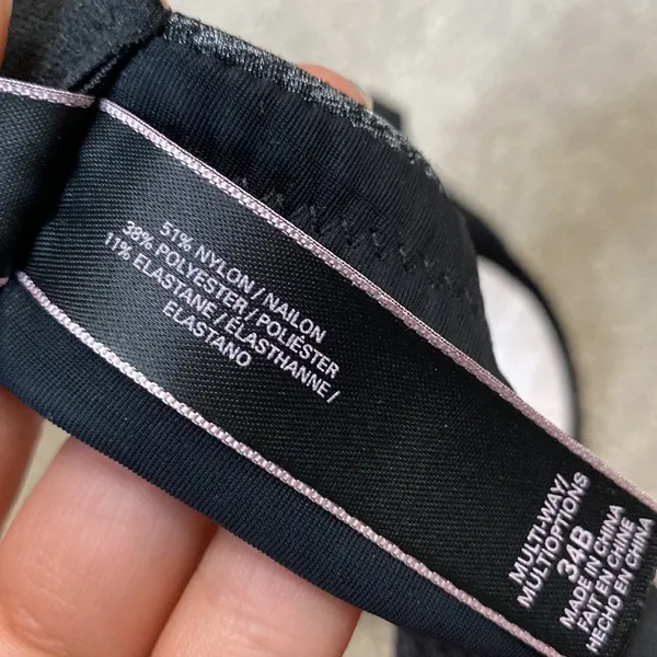 Victoria’s Secret Black Marl Strapless T-Shirt Lightly Lined Bra Size 34 B - Image 4
