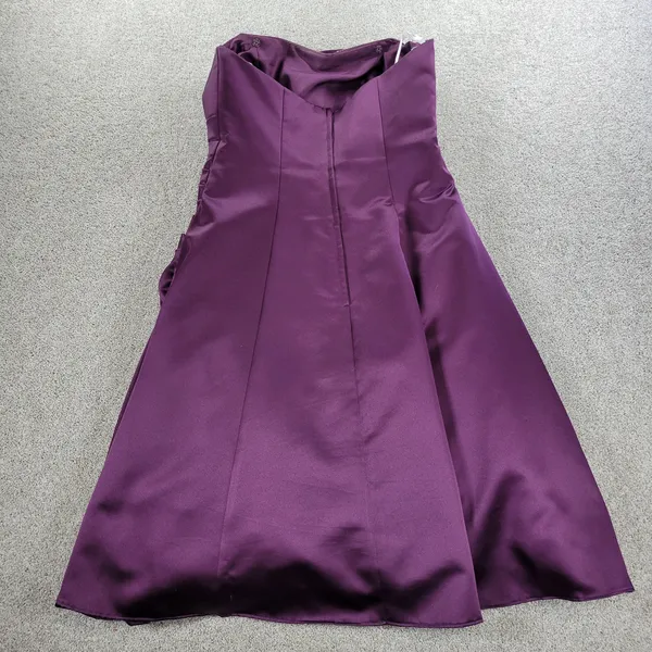 DaVinci Prom Dress Womens 14 Purple Satin Strapless Jeweled Band Formal Cocktail - Image 6