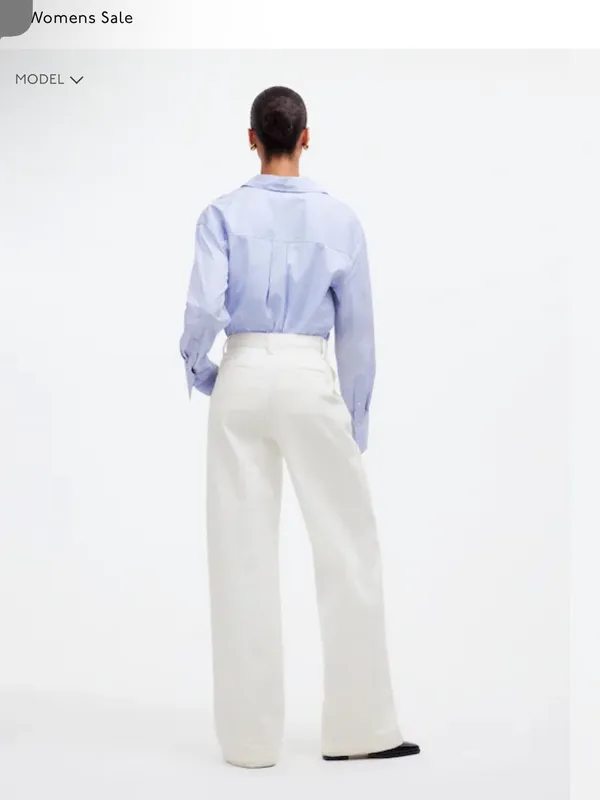 Madewell The Harlow White Wide-Leg Pants Size 30 - Image 3