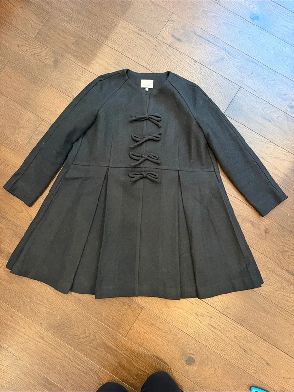 Tuckernuck Black Blair Bow Coat Dress Medium - C11-472 - Image 2