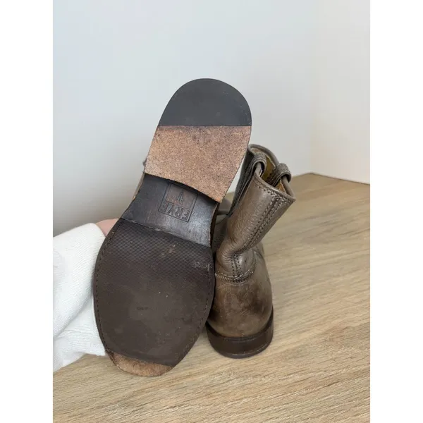 Frye Carson Pull On Ankle Boots Womens 6 Brown Leather Western Short Booties - Image 5
