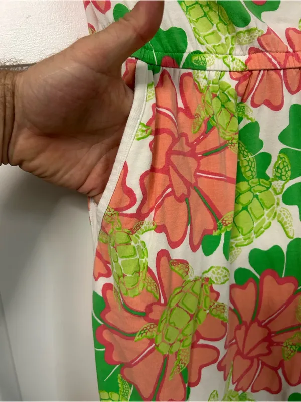 crown & ivy Strapless Floral Dress in Coral, Green & White - Image 3