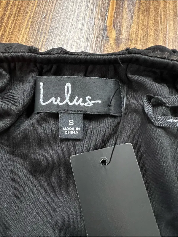 Lulus Frilled to Bits Black Swiss Dot Off-the-Shoulder Romper Size Small NWT - Image 13