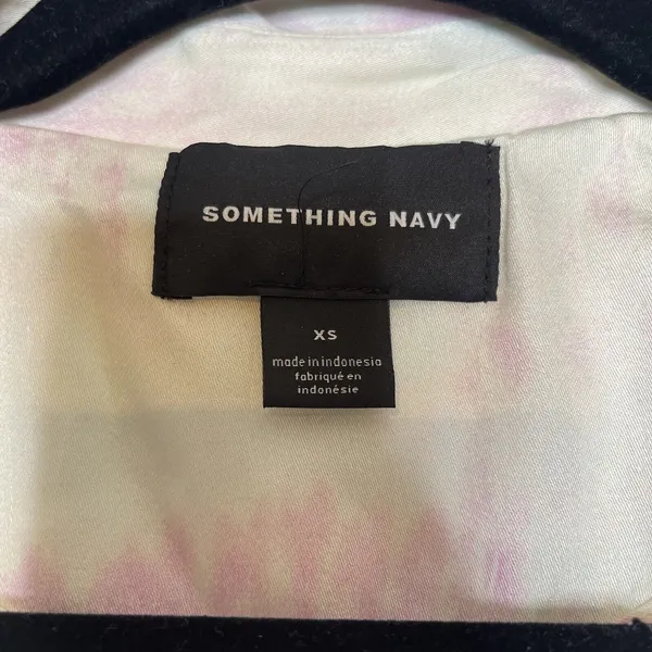 NWT Something Navy Tie Dye Trench Coat Duster Jacket Pink Blue Size XS - Image 6