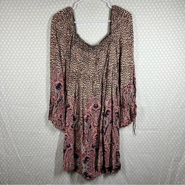 Anthropologie Maeve Brown‎ Pink Leopard Paisley Print Milo Dress - Image 8