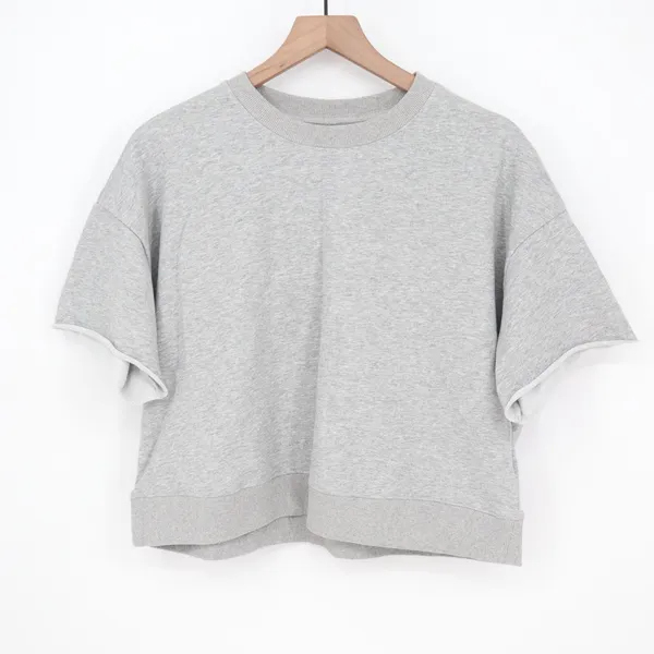 Fisoew Two Piece Set Womens Medium Light Gray Cotton Slash Pockets Activewear - Image 2