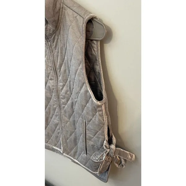 Banana Republic Womens Small Full Zip Sleeveless Jacket Vest Lined Velvet Trim - Image 4