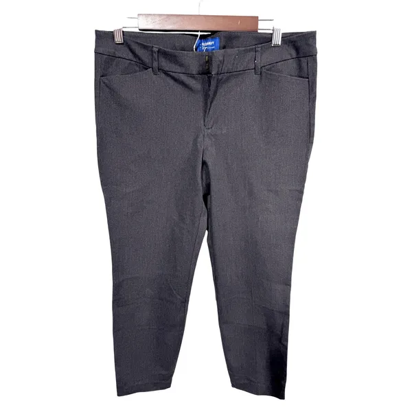 Old Navy 12 Dark Gray Pixie Pants Women Mid-Rise Ankle Chino Workwear‎ - Image 2