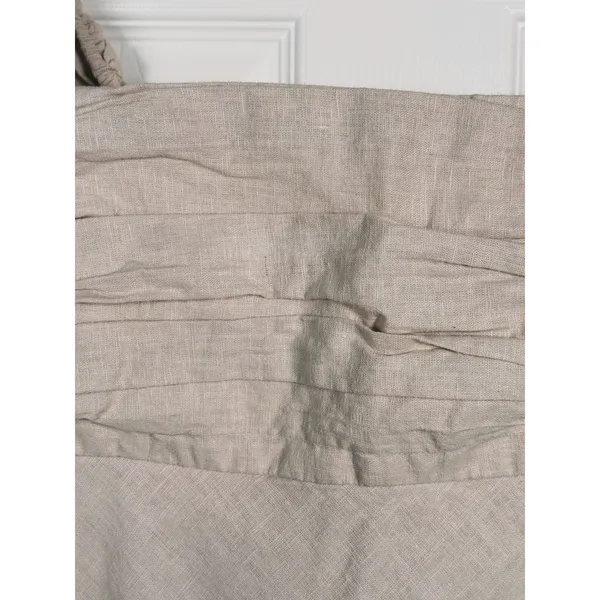 Abercrombie Linen Emerson Mini Dress Medium Tall Beige Preppy Coastal Resort - Image 11