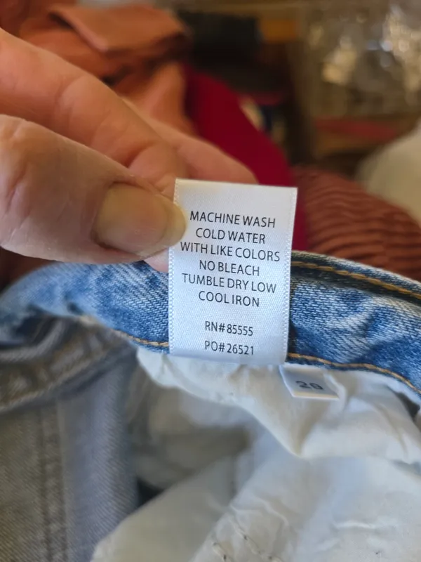 O pistola Distressed Faded Light Blue Denim Jeans Button Fly Sz 28 - Image 7