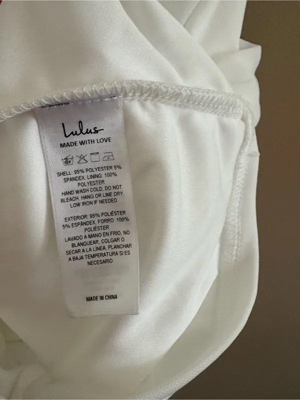 Lulus Nathalia White Mesh One-Shoulder Sash Mini Dress Size XS Bridal Classic - Image 9