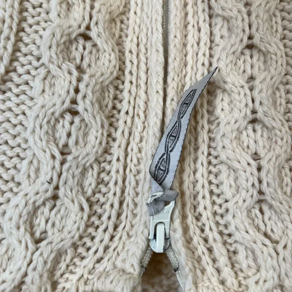 Aran Crafts Size M Full Zip Cardigan Sweater Ireland Fisherman Cable Knit Cream‎ - Image 4