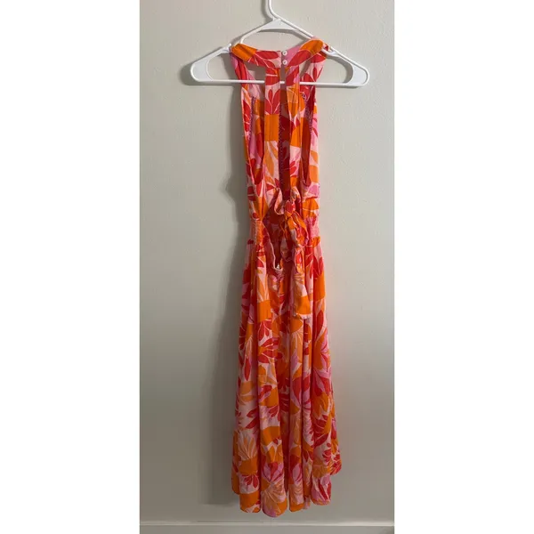 Anthropologie Abel the Label Rumi Pink Maxi Dress Wedding Floral Size Small - Image 4
