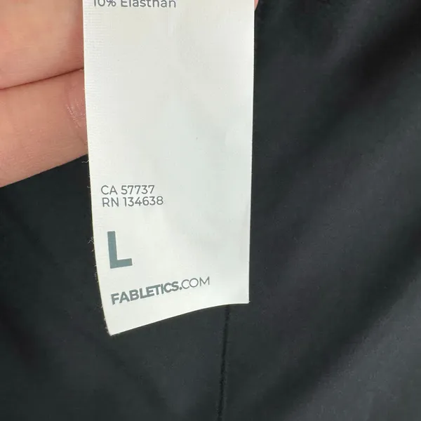 Fabletics Black‎ Elastic Waist Straight Leg Pull On Windbreaker Athletic Pants L - Image 6