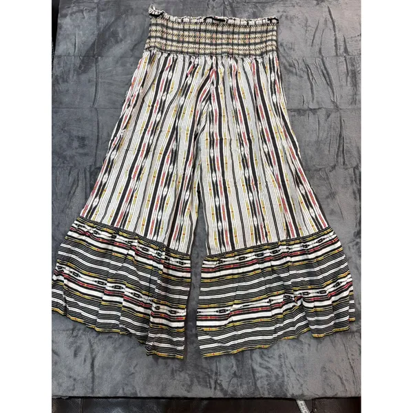 Maeve Anthropologie Wide Leg Pants Womens Multicolor Smocked Ikat Print Medium - Image 6