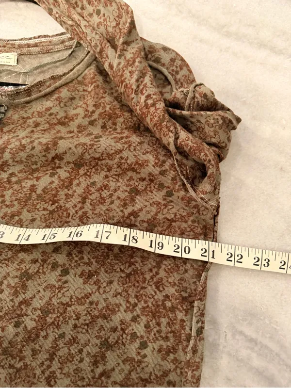 NWOT Free People We The Free Size S Floral Stripe Henley Top Long Sleeve Boho - Image 9